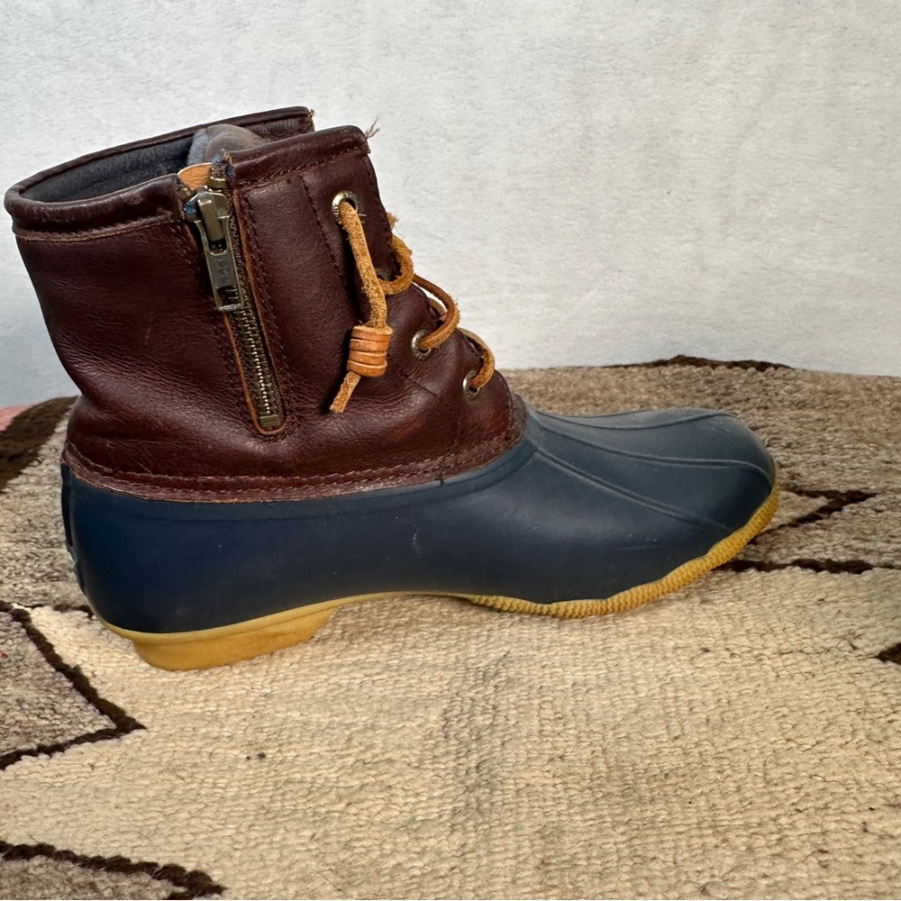 Sperry Brown Blue Duck Boots leather winter rain insulated lace up bootie ankle - Picture 3 of 14